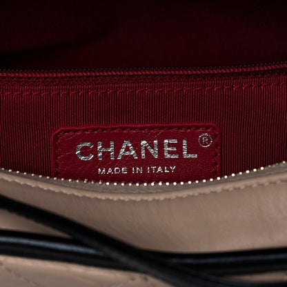 Chanel Aged Calfskin Quilted Medium Gabrielle Hobo Beige Black 6 of 10