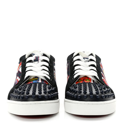 Christian Louboutin Calfskin Mens Louis Junior Spikes Orlato Flat Sneakers 42 Black Multi 2 of 9