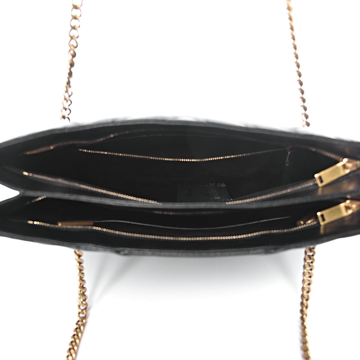 Saint Laurent Grain De Poudre Matelasse Chevron Medium Tribeca Shopping Bag Black 5 of 9