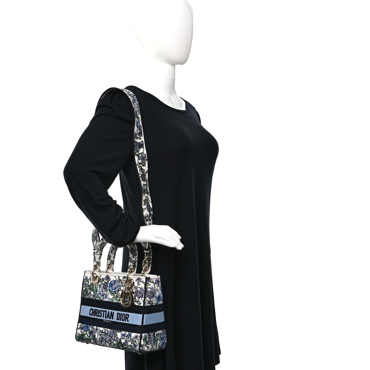 Canvas Embroidered Print Medium Lady D-Lite Blue Multicolor