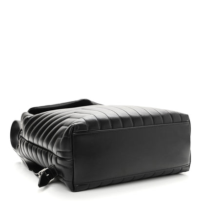 Saint Laurent Calfskin Y Quilted Monogram Medium Loulou Backpack Black 4 of 13
