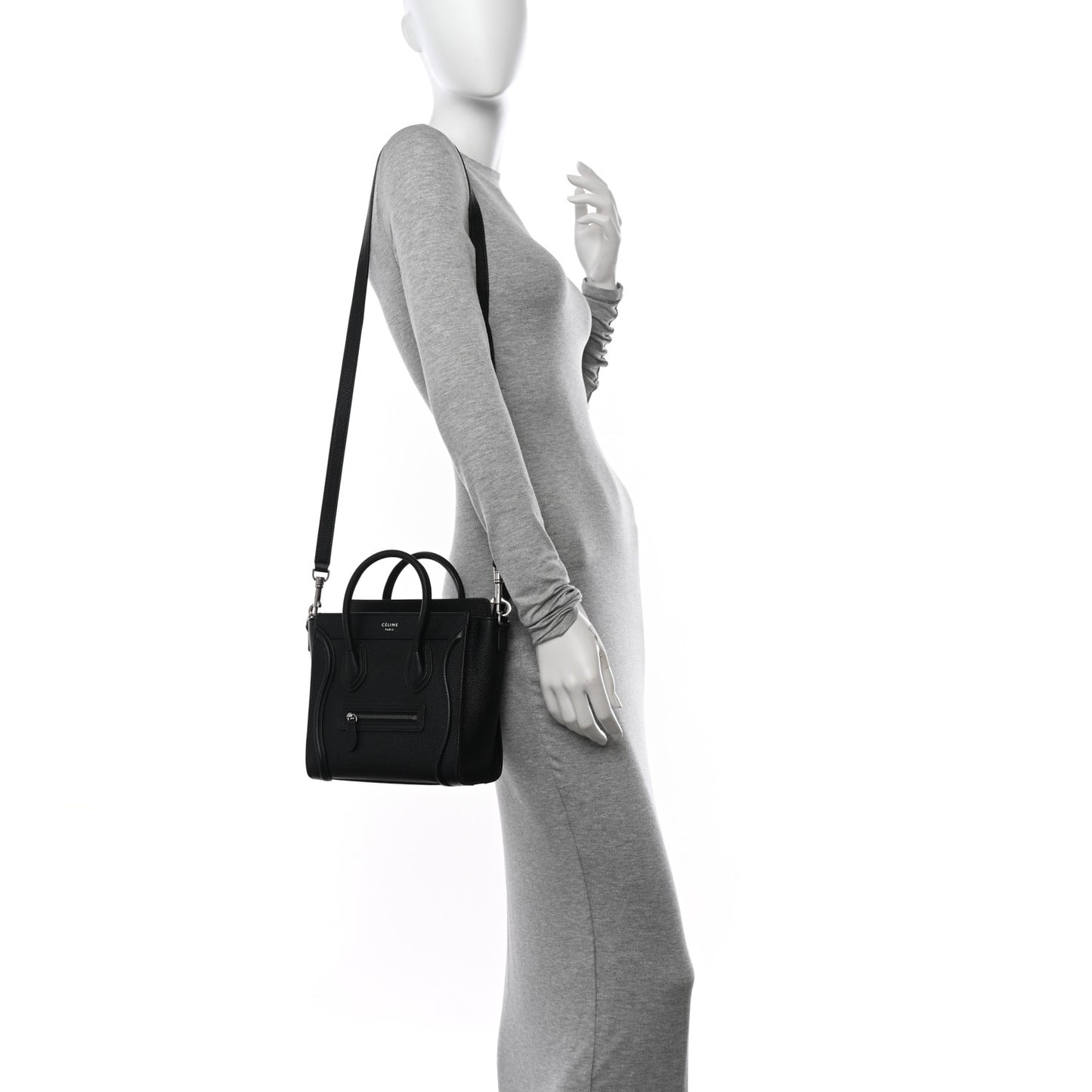 Drummed Calfskin Nano Luggage Black