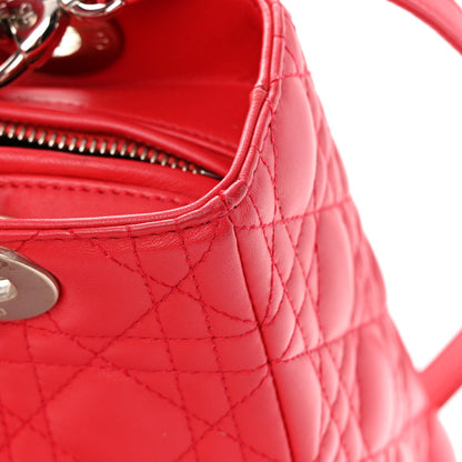 Christian Dior Lambskin Cannage Medium Lady Dior Red 11 of 12