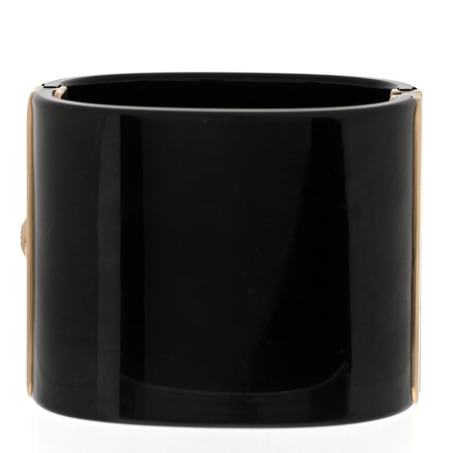 Resin Baguette Crystal Pearl CC Cuff Black