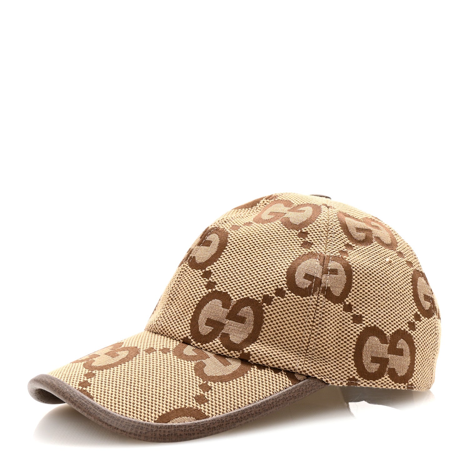 Gucci Monogram Jumbo GG Baseball Hat XS Camel Ebony 1772447