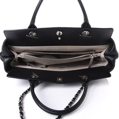Chanel Aged Calfskin Quilted Be CC Tote Black 5 of 12