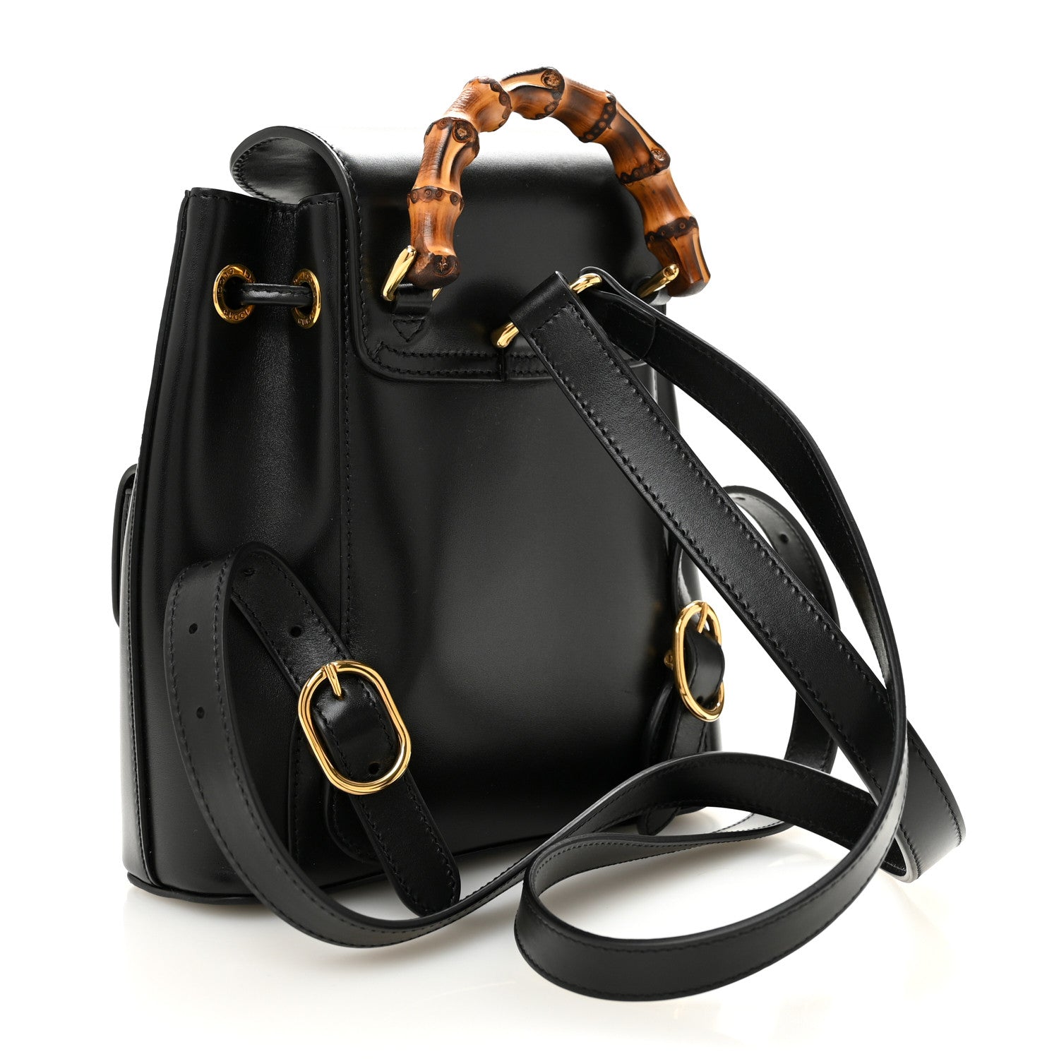 Gucci Calfskin Bamboo Backpack Black 3 of 10