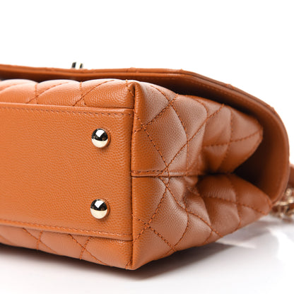 Chanel Caviar Quilted Mini Coco Handle Flap Light Brown 7 of 11