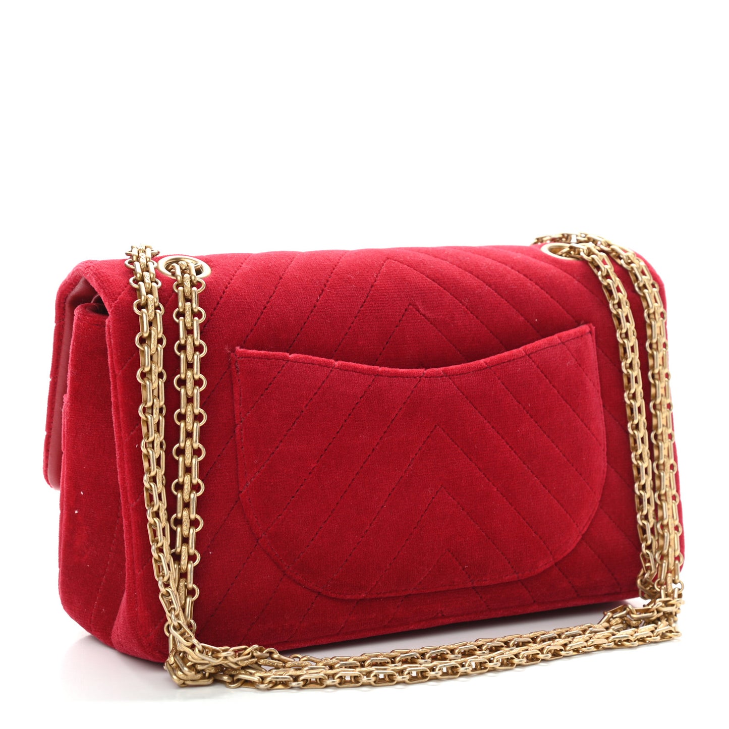 Velvet Chevron Quilted 2.55 Reissue 225 Flap Red