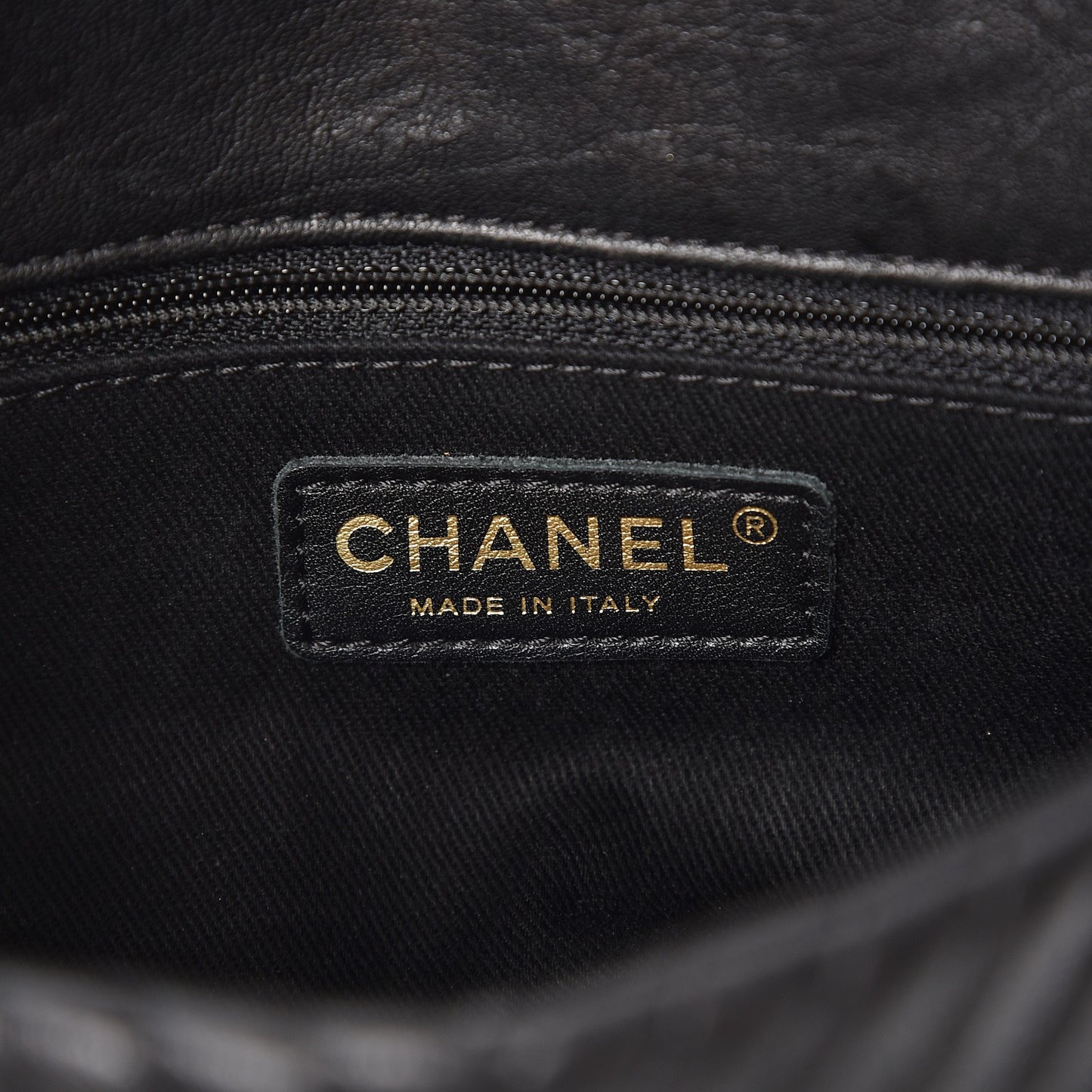 Calfskin Surpique Chevron Small Flap Black
