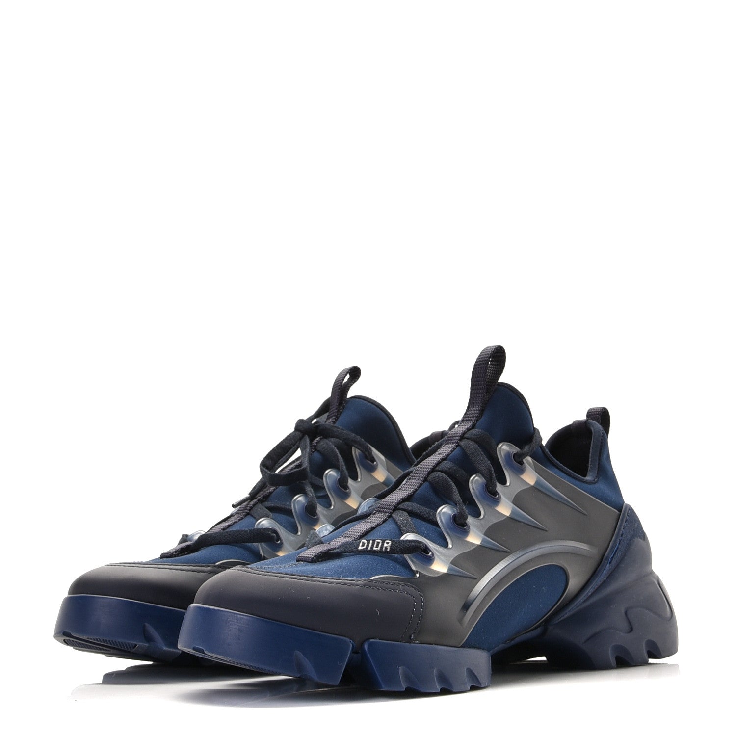 Christian Dior Neoprene Rubber Womens D-Connect Sneakers 41 Indigo Blue 2 of 11
