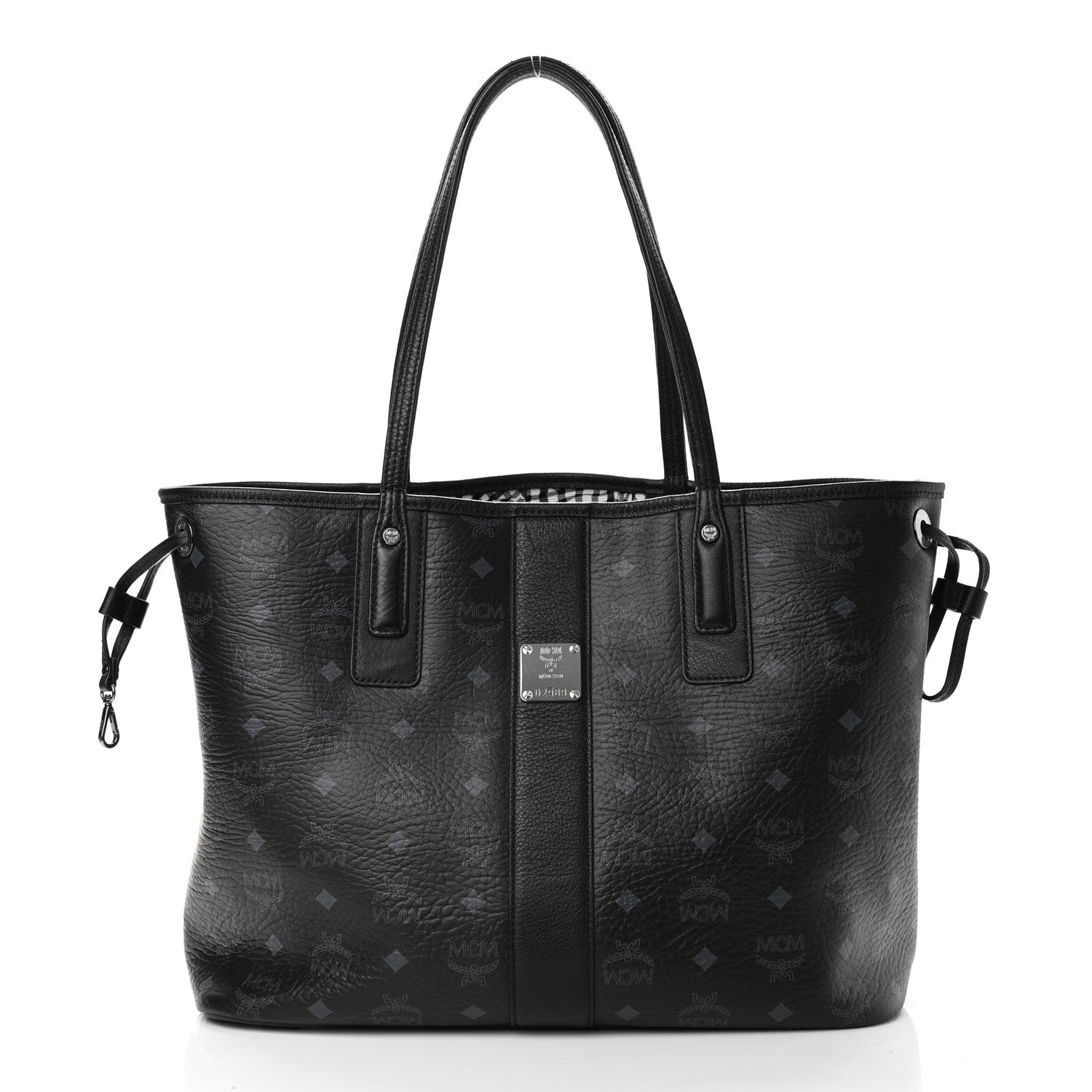 MCM Visetos Medium Reversible Shopper Tote Black 4 of 20