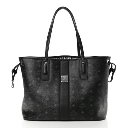 MCM Visetos Medium Reversible Shopper Tote Black 4 of 20