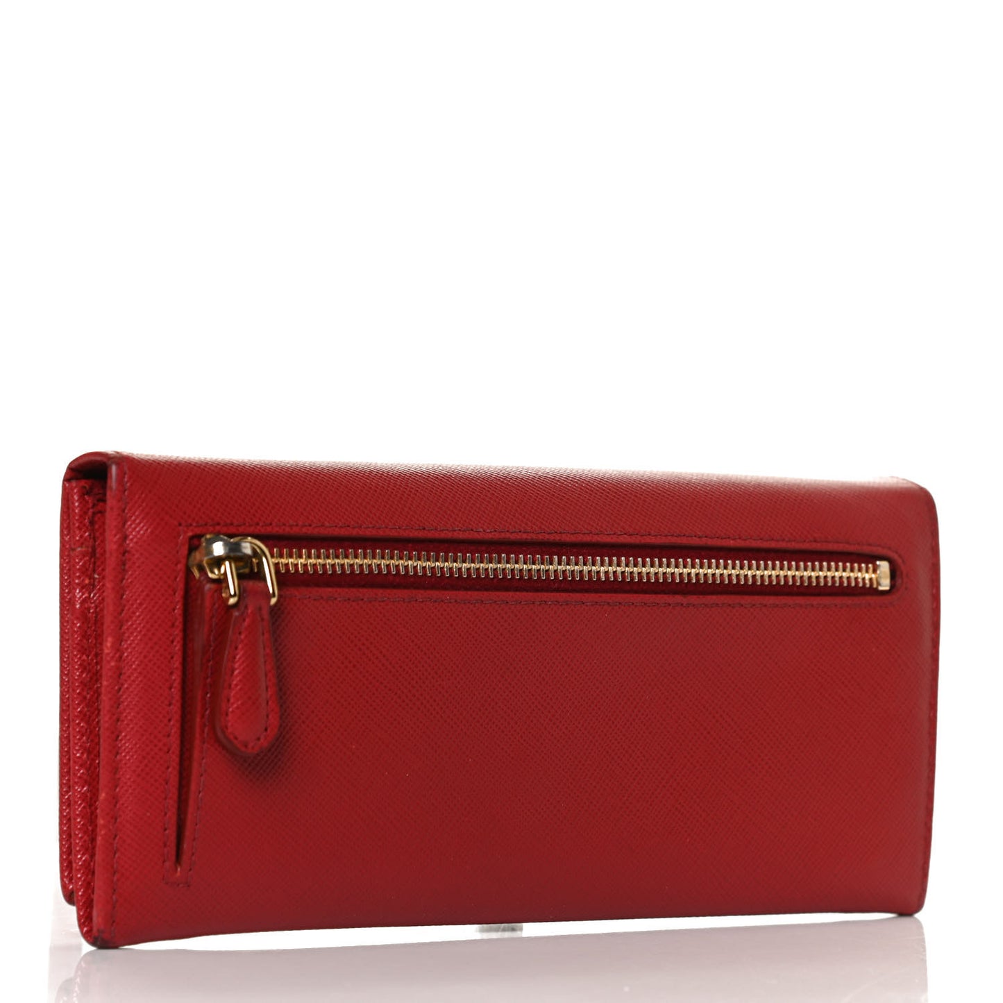 Saffiano Metal Continental Flap Wallet Fuoco