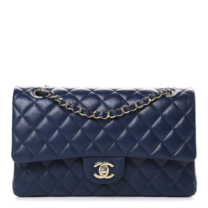 Chanel Caviar Quilted Medium Double Flap Navy 1 of 10
