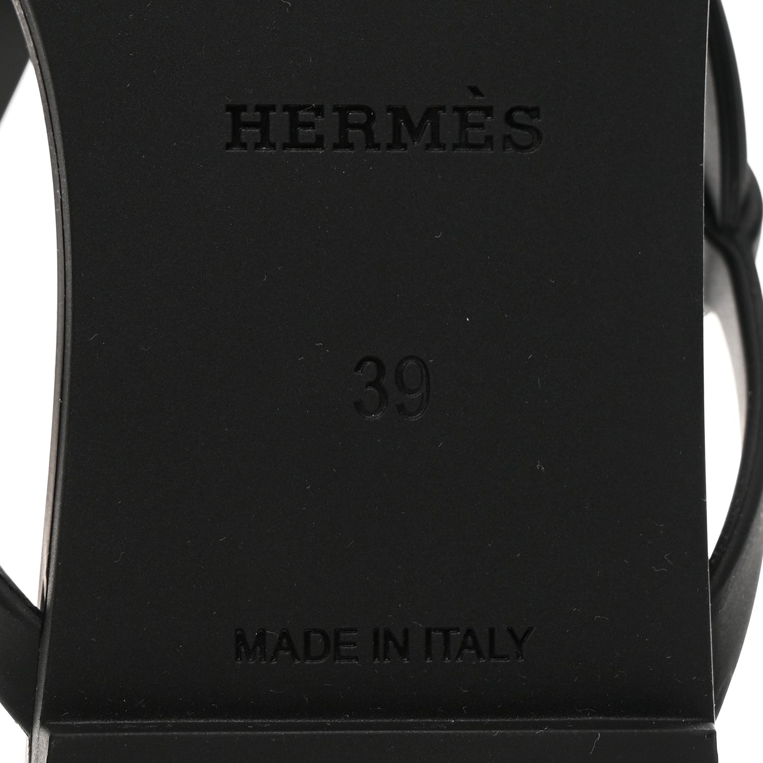 Hermes Rubber Womens Egerie Sandals 39 Black 7 of 9