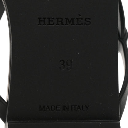 Hermes Rubber Womens Egerie Sandals 39 Black 7 of 9