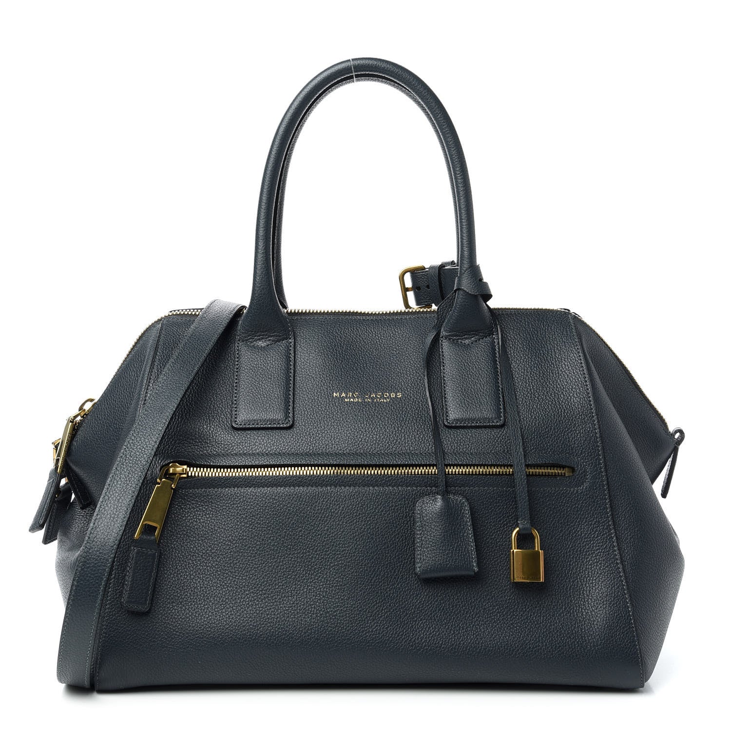 Marc Jacobs Textured Calfskin Medium Incognito Satchel Navy 1 of 11