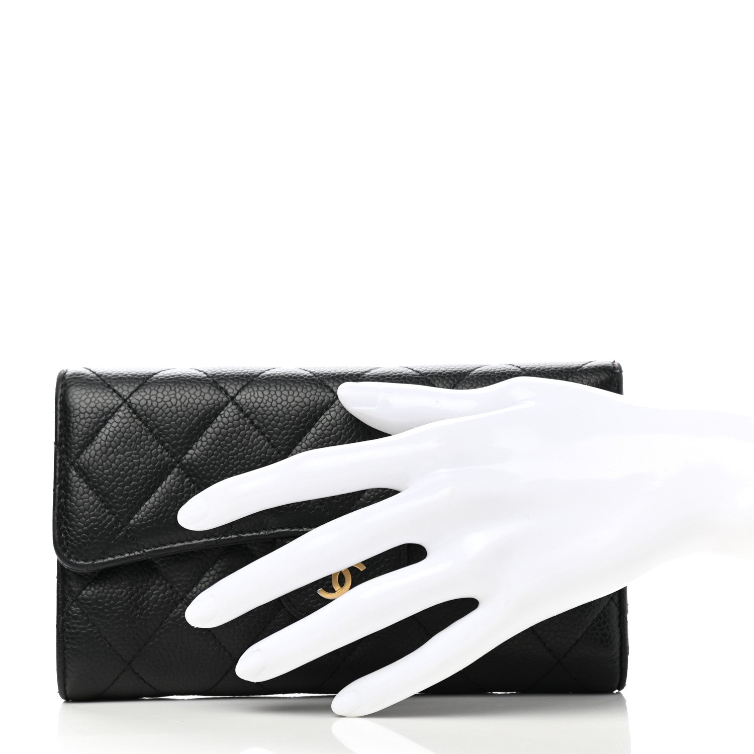 Chanel Caviar Quilted Large Flap Wallet Black 2 of 15