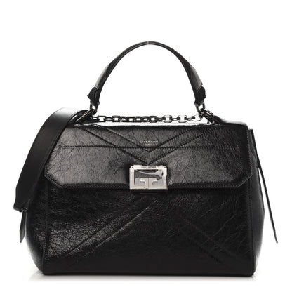 Givenchy Creased Patent Calfskin Medium ID Flap Black 1 of 9