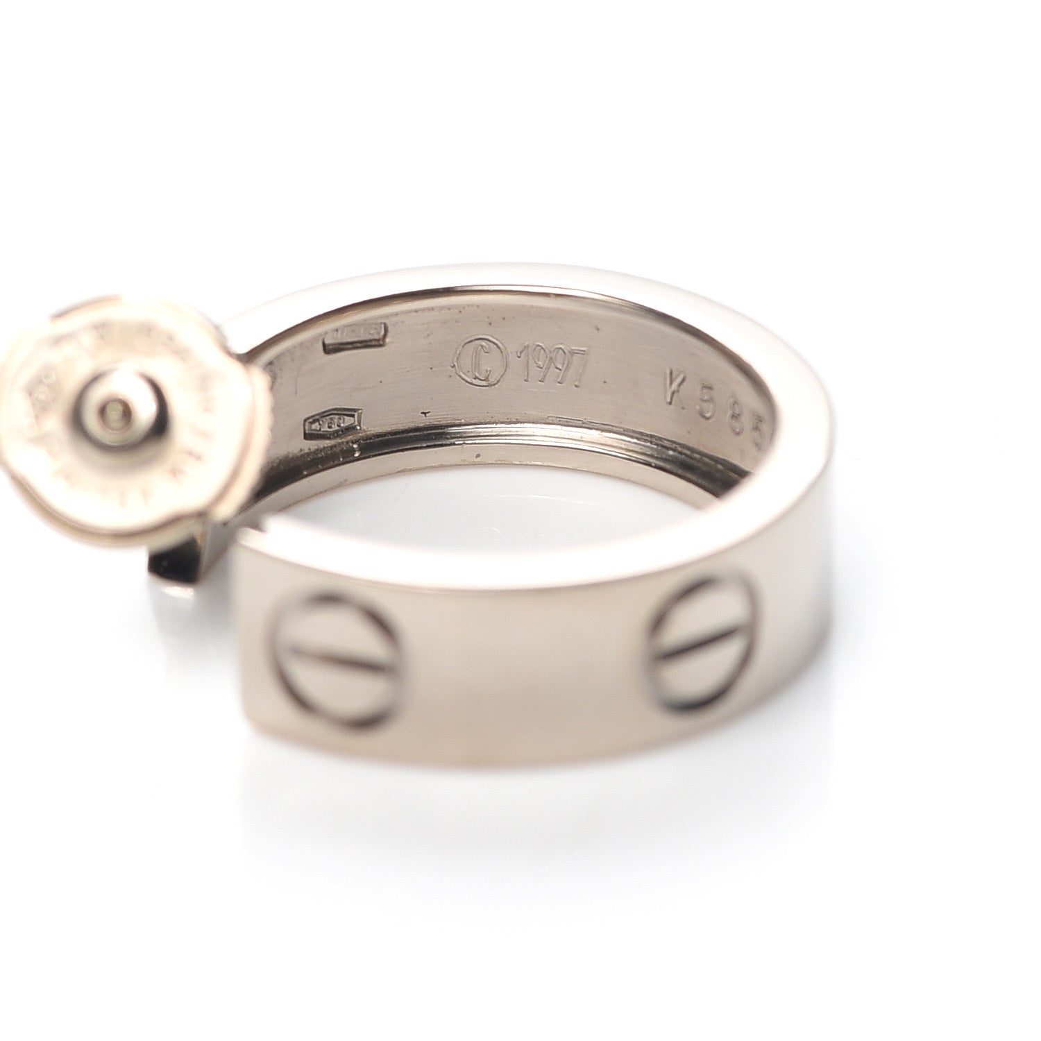 Cartier 18K White Gold 5.5mm LOVE Hoop Earrings 4 of 6