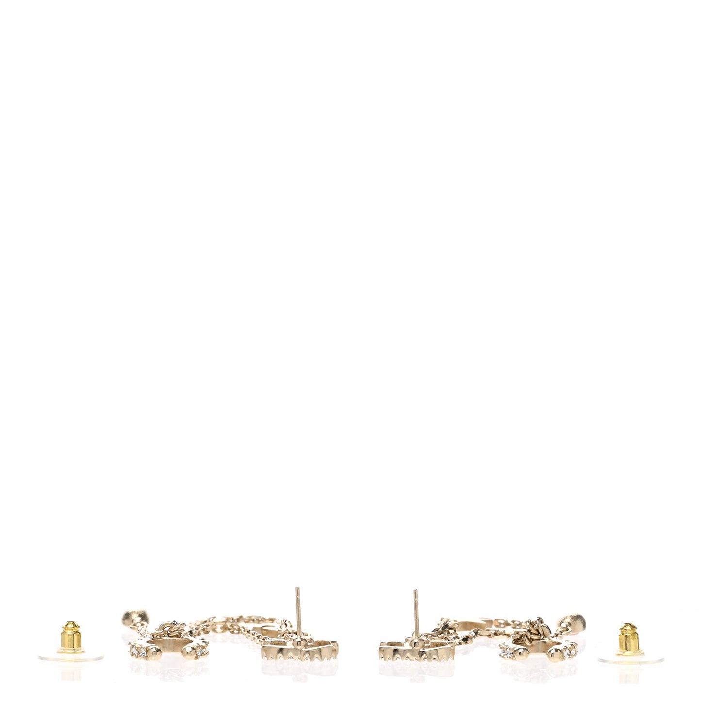 Crystal Star 5 Drop CC Earrings Gold