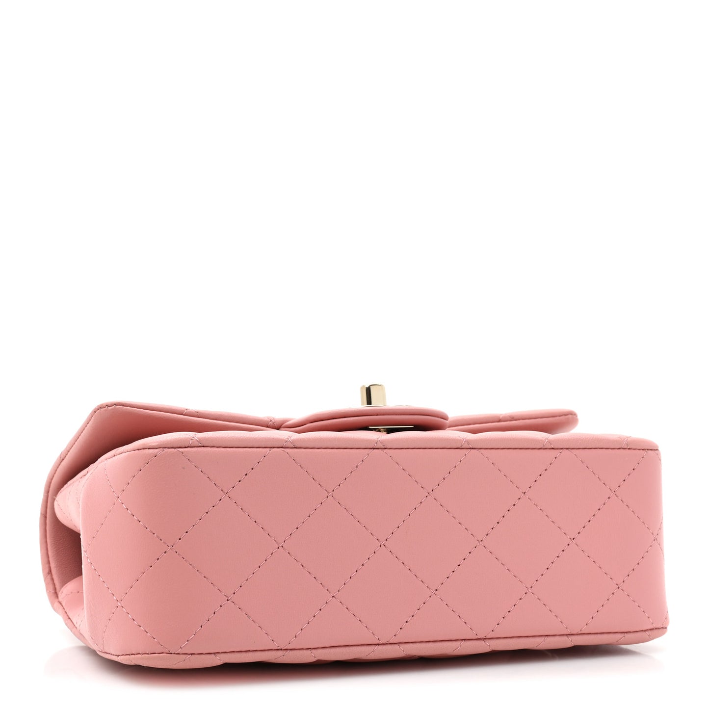 Lambskin Quilted Mini Chain Top Handle Rectangular Flap Pink