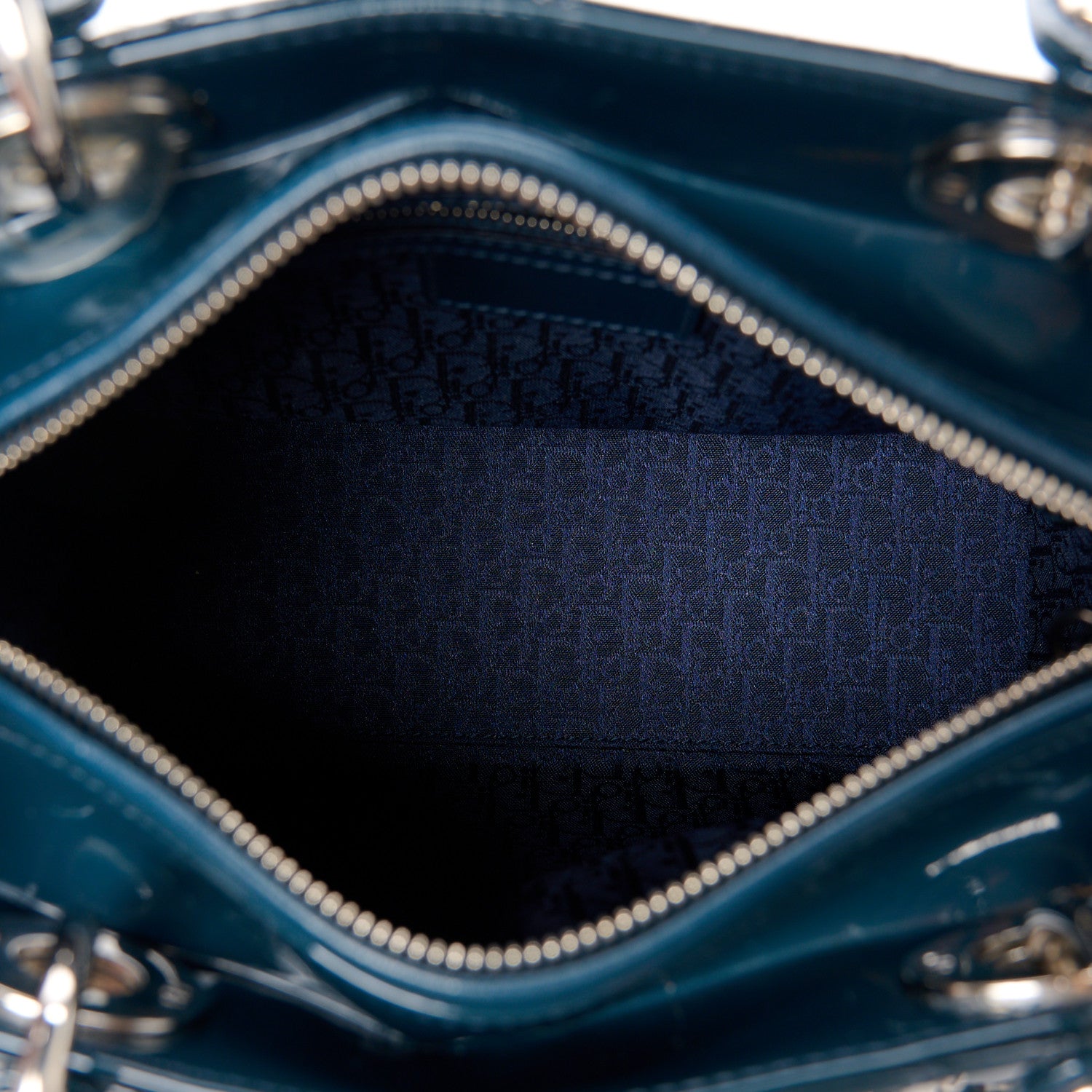 Christian Dior Patent Cannage Medium Lady Dior Navy Blue 5 of 12