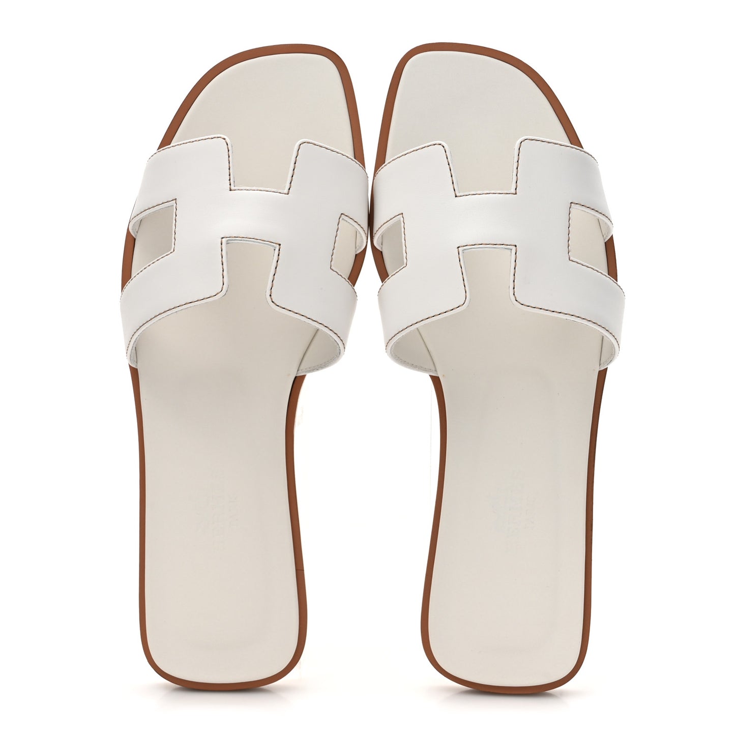 Box Calfskin Oran Sandals 35 White