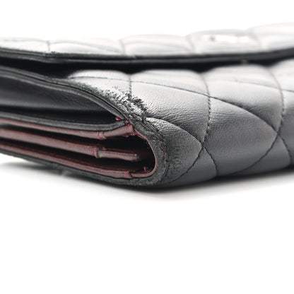 Chanel Lambskin Quilted Long Flap Wallet Black 13 of 19