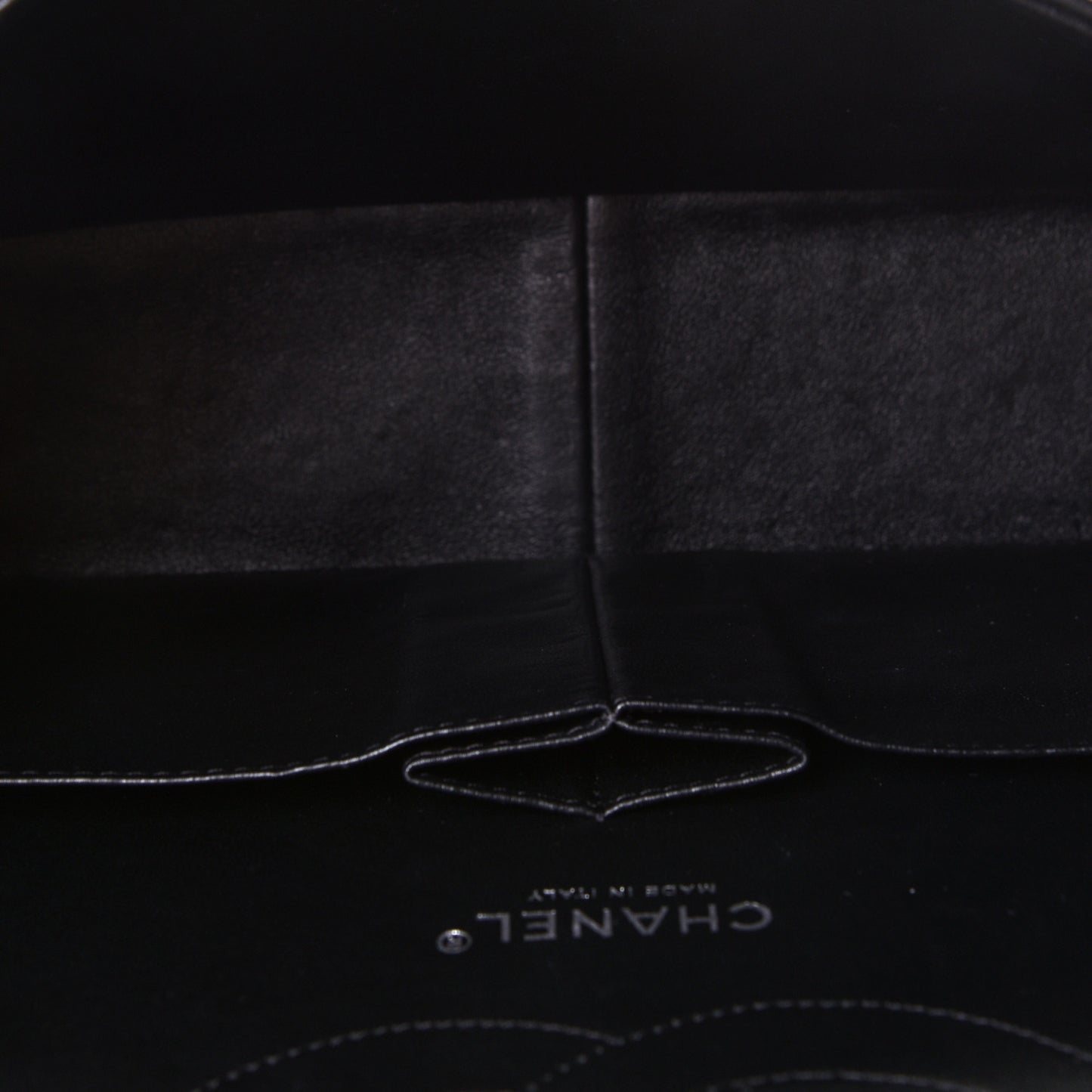 Patent Quilted Jumbo Double Flap Black