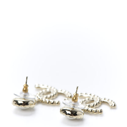 Chanel Crystal Pearl Bow-tiful CC Drop Earrings Gold 3 of 5