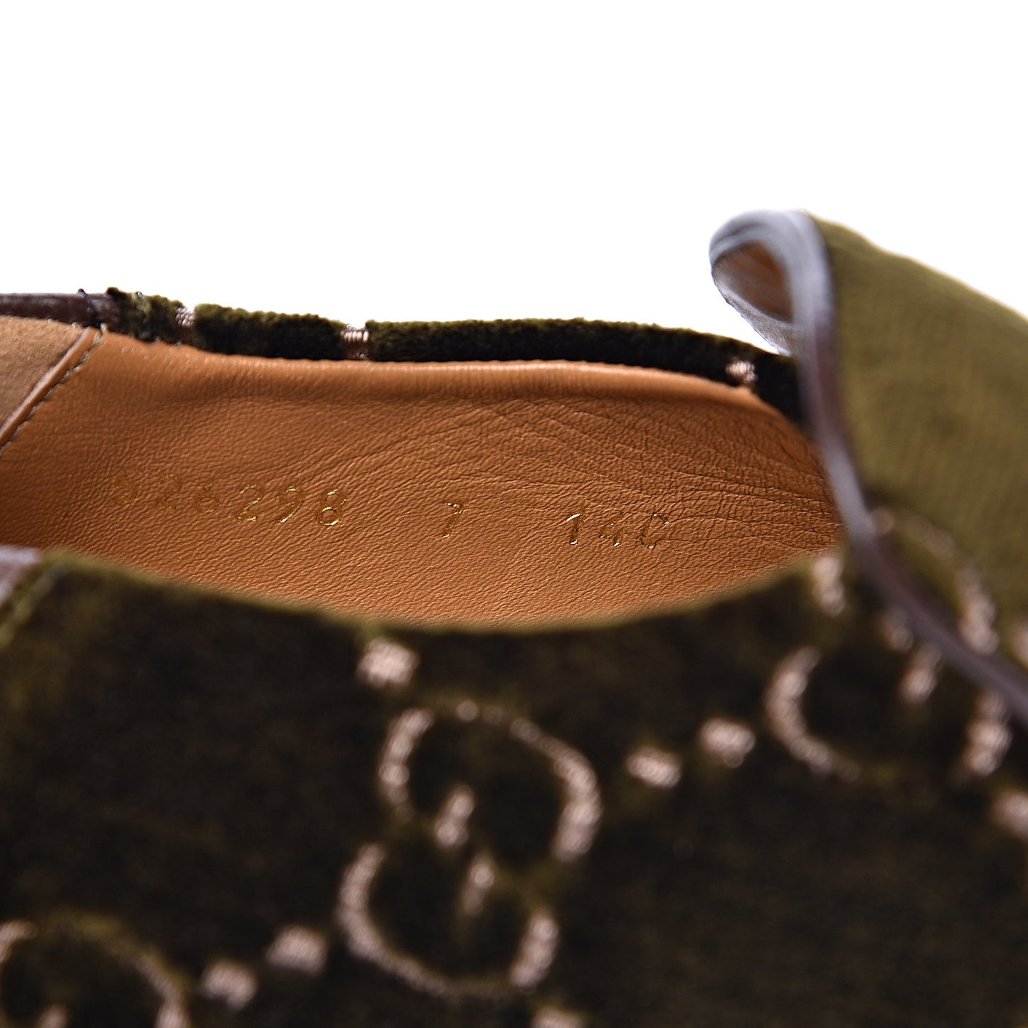 Velvet GG Monogram Mens Horsebit Loafers 7 Green