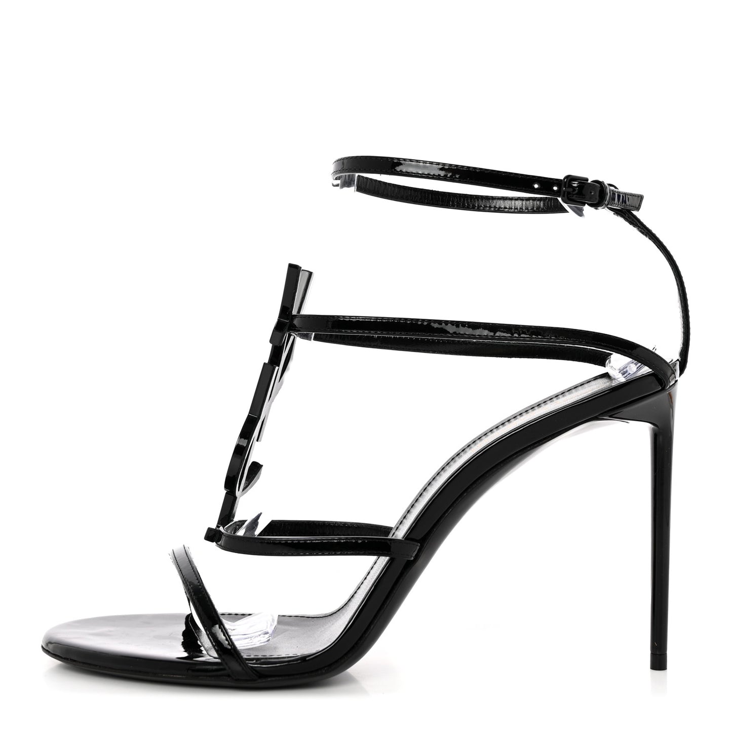Patent Cassandra 95 Ankle Strap Sandals 41 Black