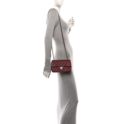 Chanel Lambskin Quilted Mini Rectangular Flap Burgundy 2 of 11