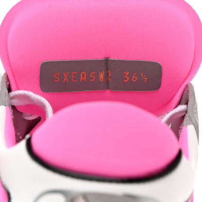 Valentino Garavani Suede Neoprene Mesh Womens Ready Go Runner Sneakers 36.5 Electric Pink Grey 6 of 9