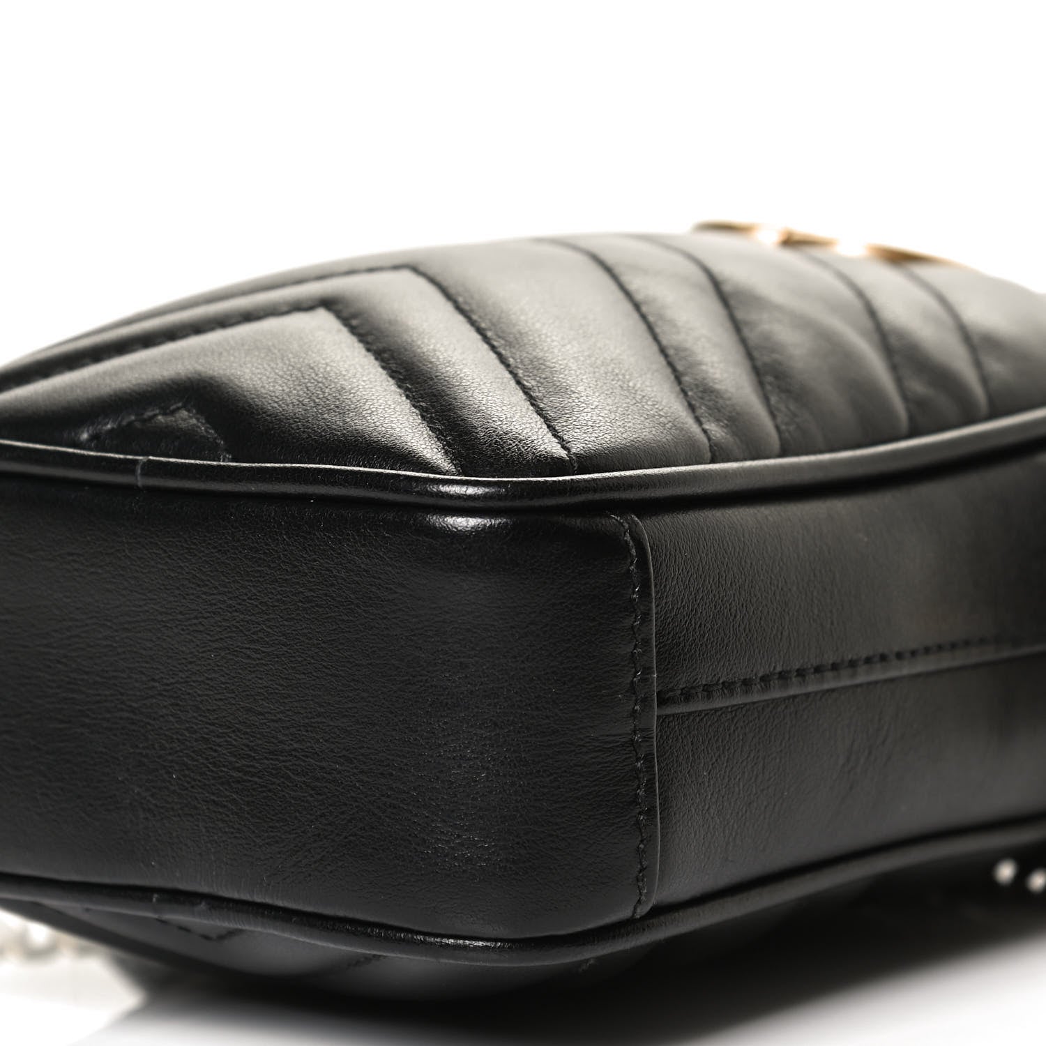 Gucci Calfskin Matelasse Mini GG Marmont Crossbody Bag Black 9 of 9