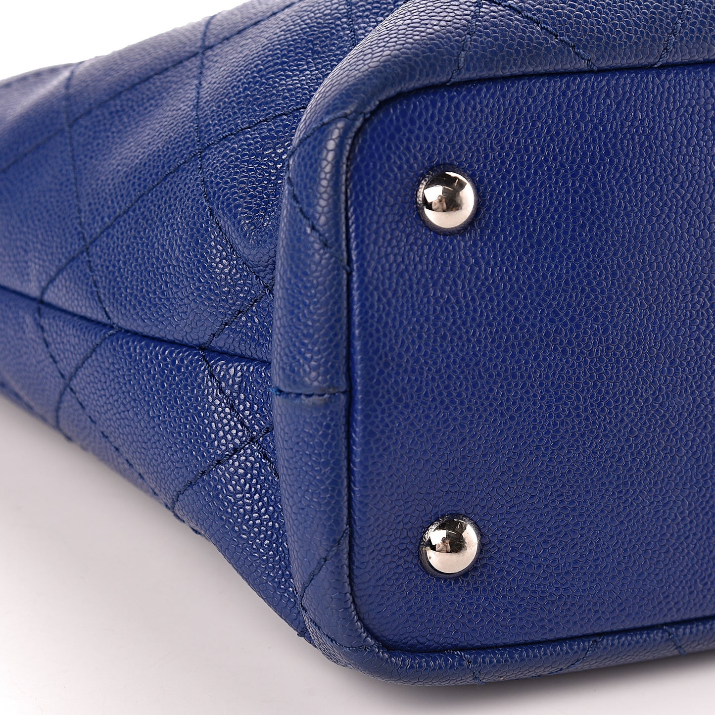 Grained Calfskin Shopping Fever Tote Blue