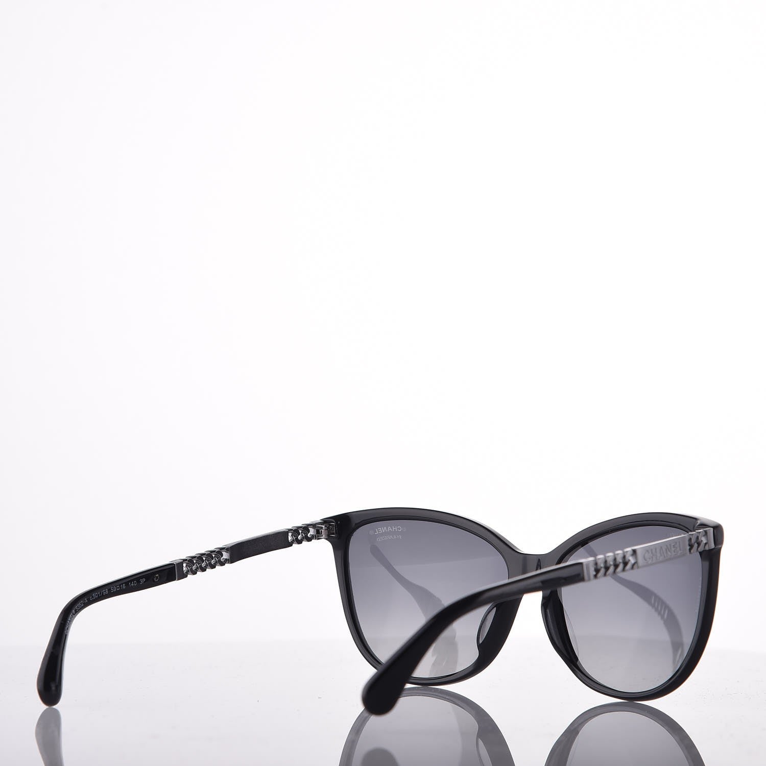 Chanel Chain Polarized Sunglasses 5352-A Black 4 of 8