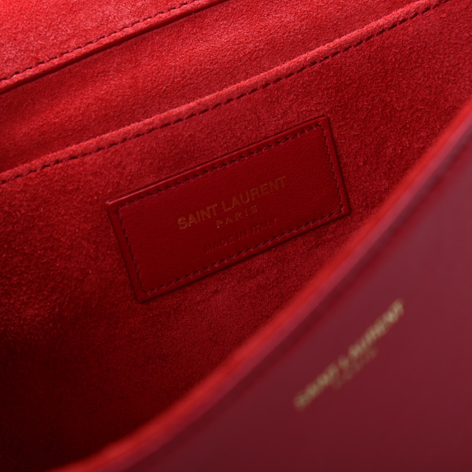 Saint Laurent Calfskin Classic Y Ligne Clutch Red 7 of 9