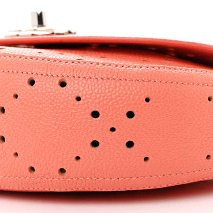 Chanel Caviar Perforated Messenger Bag Coral 10 of 11