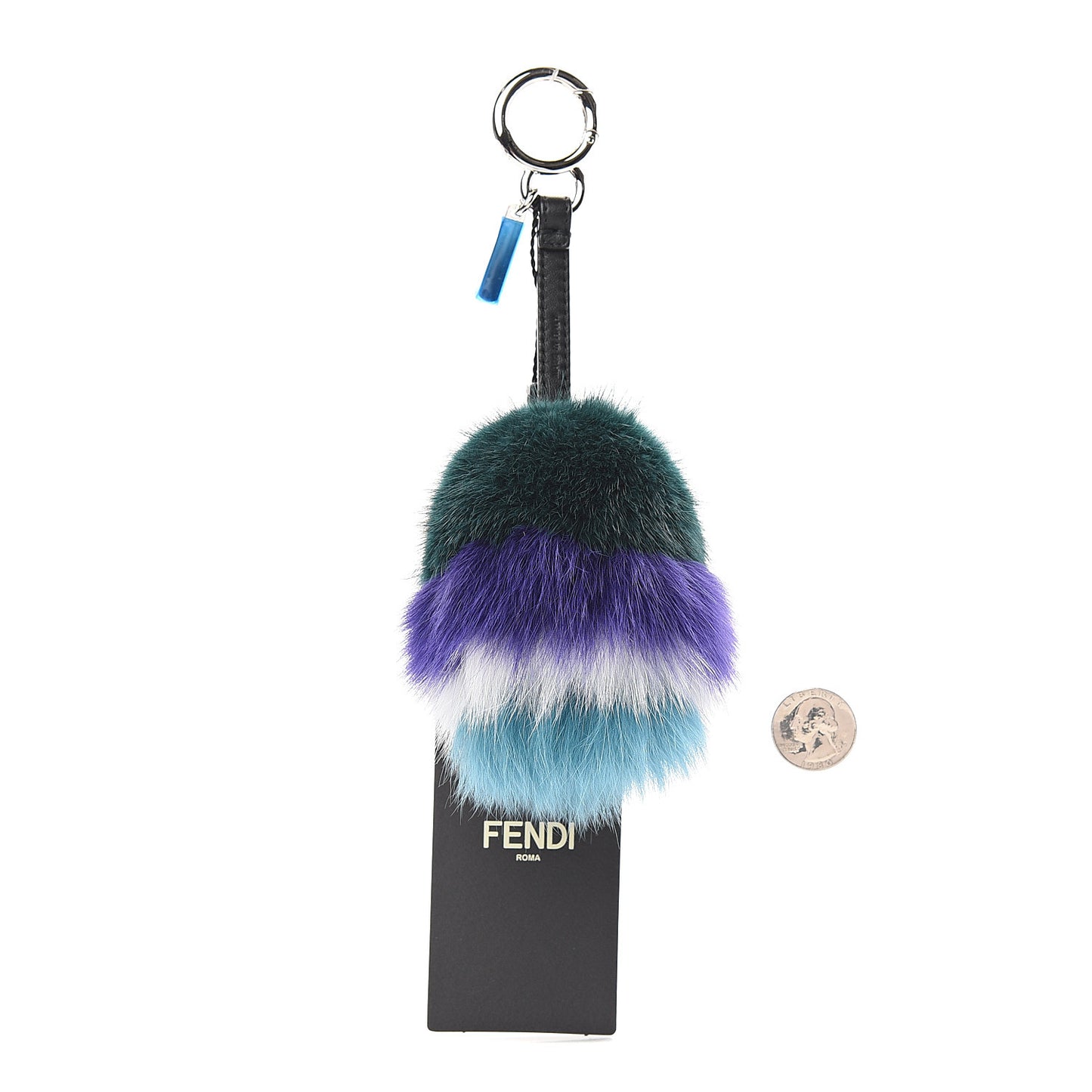 Mink Fox Fur Kid Monster Bag Bug Charm Cactus Viola Multicolor