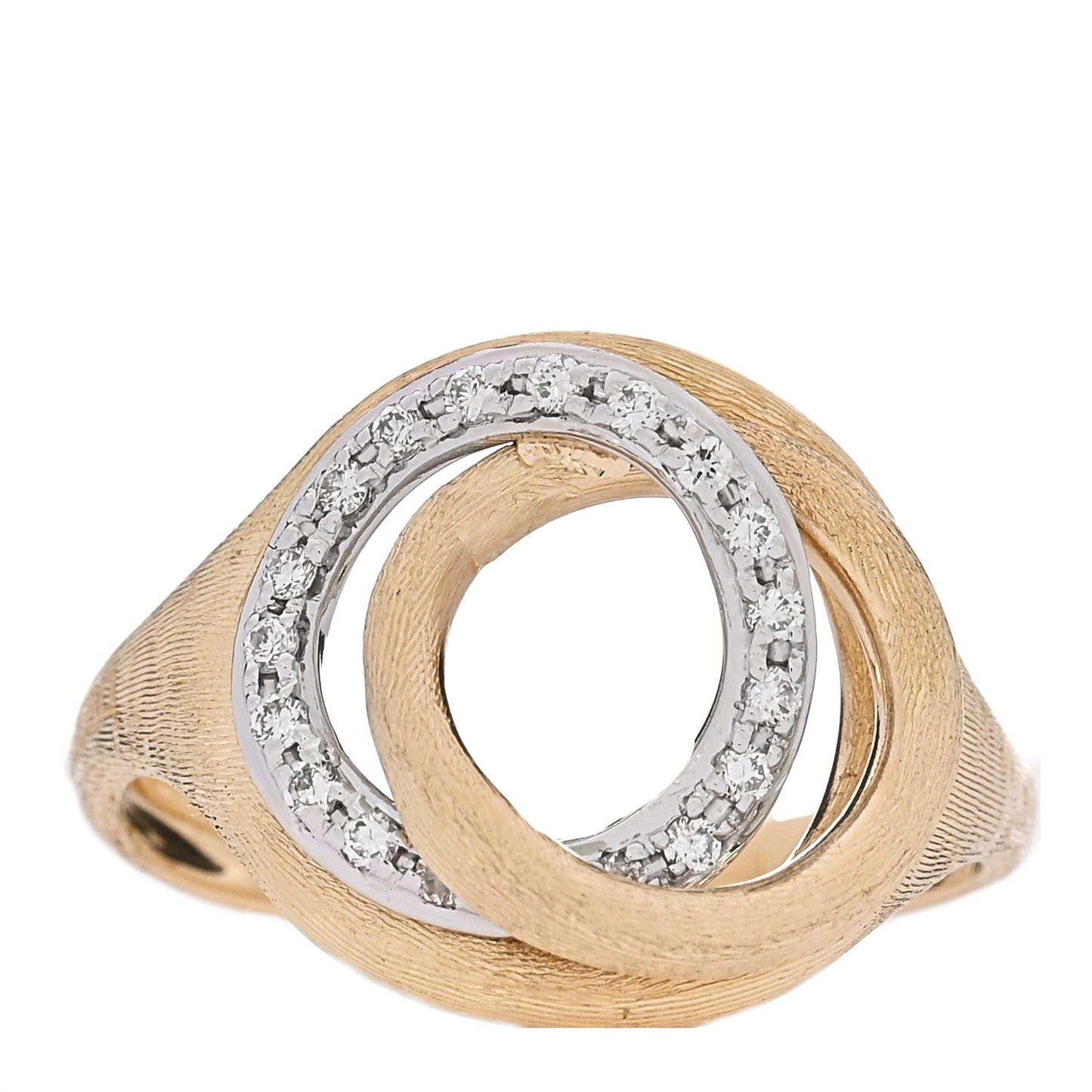 18K Yellow White Gold Diamond Jaipur Ring 53 6.5