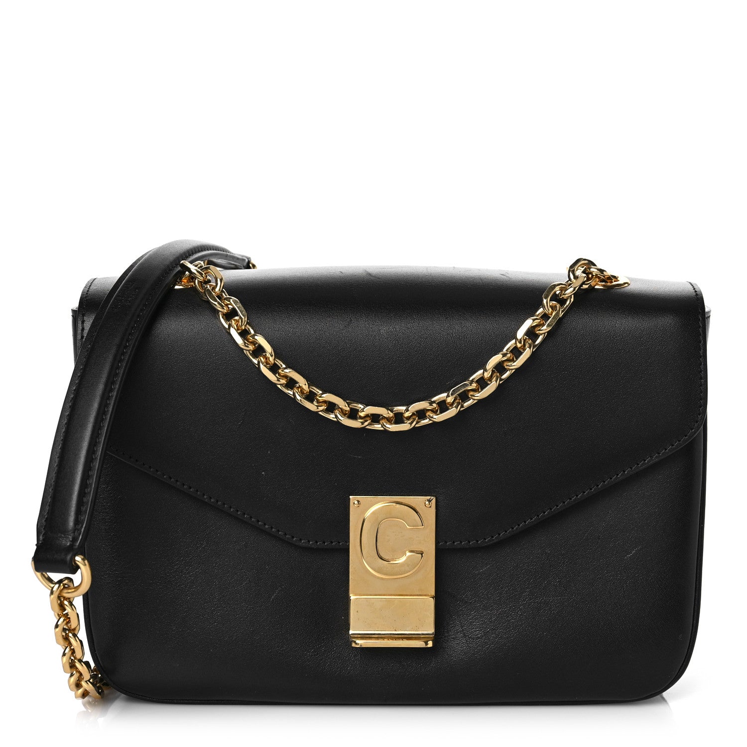 Celine Shiny Calfskin Medium C Bag Black 1 of 13
