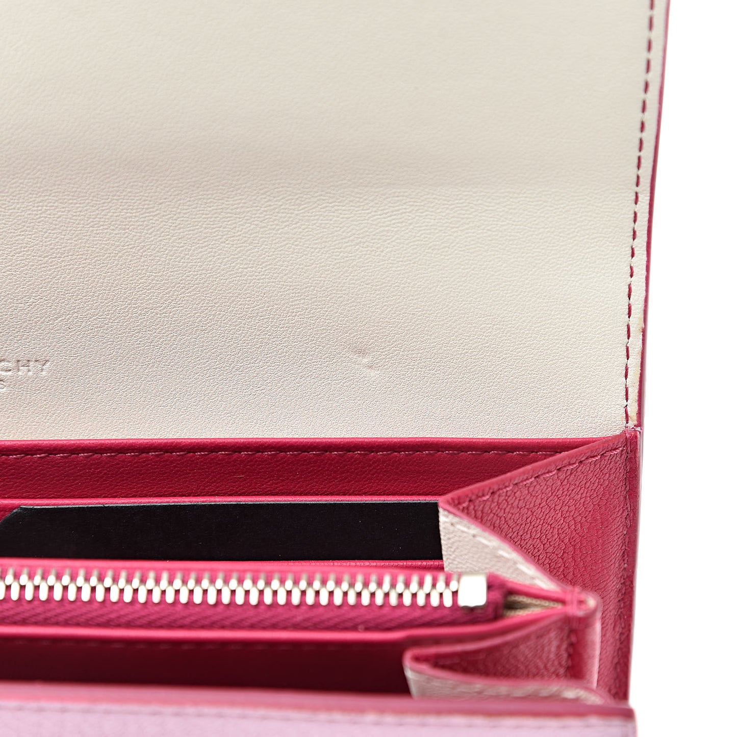 Goatskin Pandora Flap Continental Wallet Bright Pink