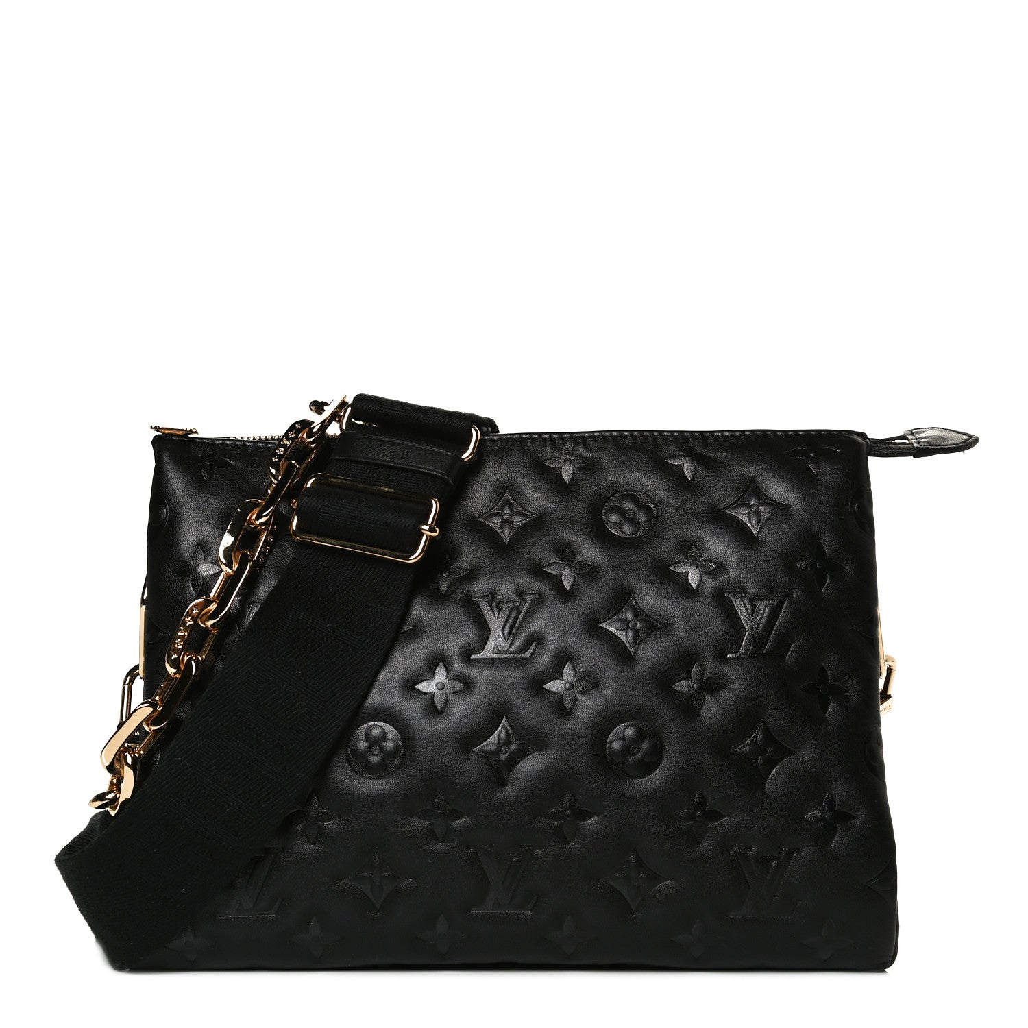 Louis Vuitton Lambskin Embossed Monogram Coussin PM Black 1 of 11