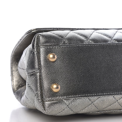 Chanel Metallic Caviar Quilted Mini Coco Handle Flap Silver 9 of 10
