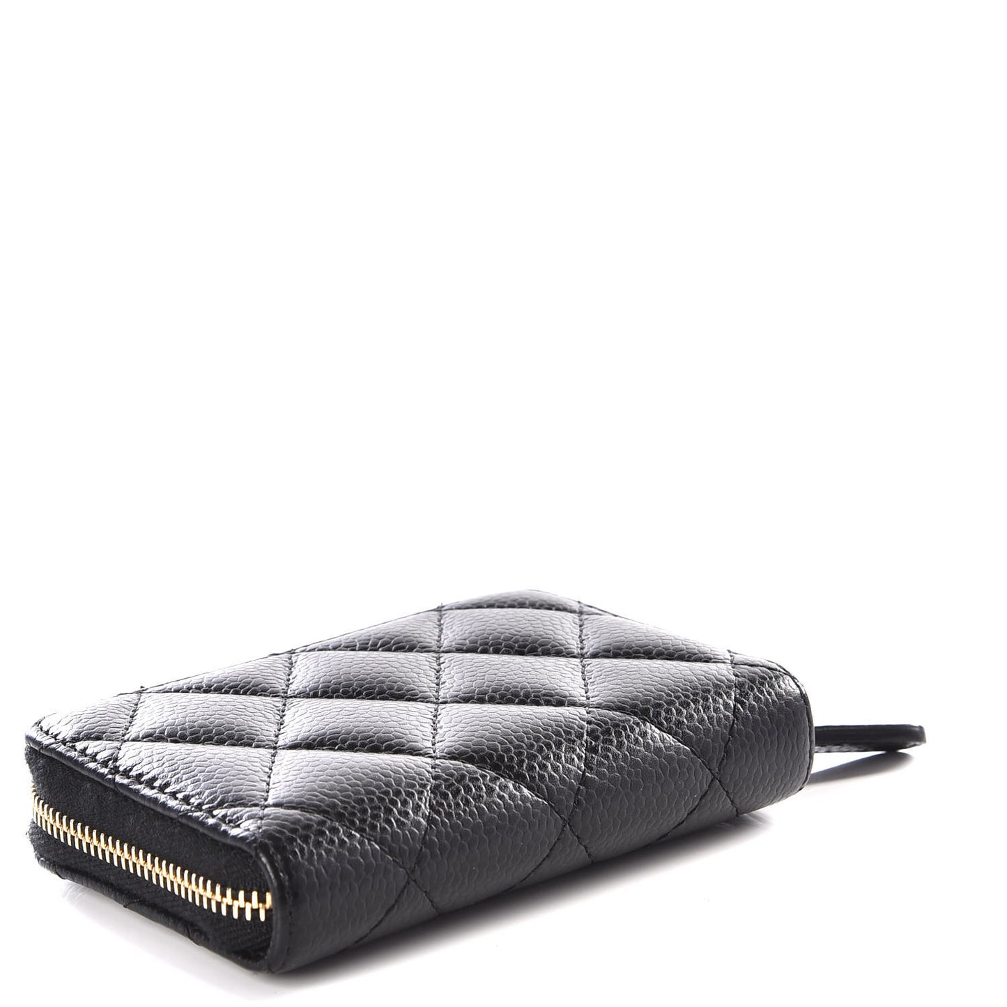 Caviar Quilted Zip Coin Purse Black