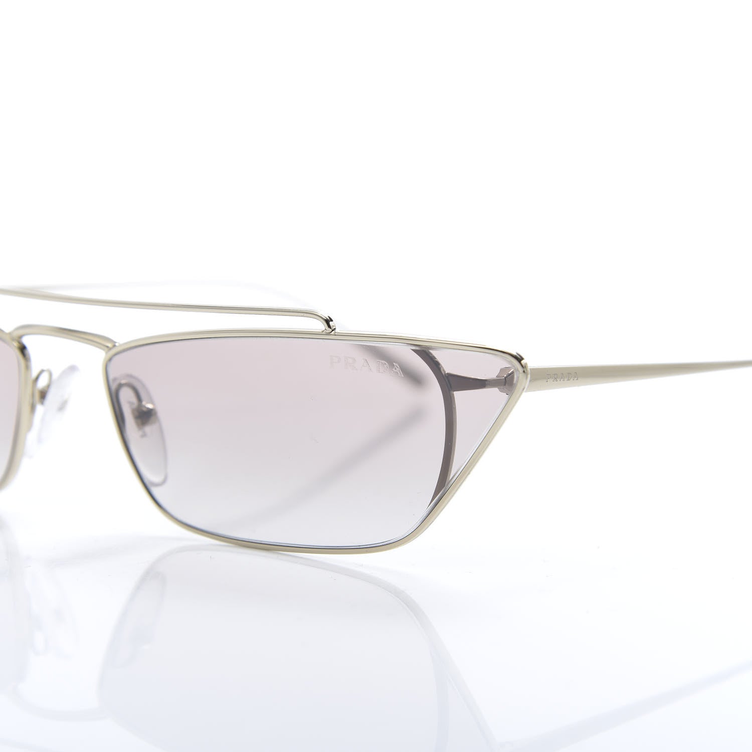 Prada Cat Eye Sunglasses SPR 64U Light Gold 7 of 8