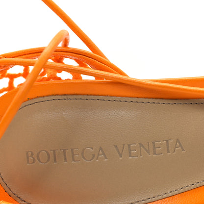Bottega Veneta Mesh Nappa Stretch Ankle Tie Sandals 38.5 Tangerine 8 of 8